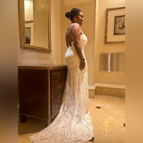 Sexy Boho Bride Wedding Vow Renewal Dress - Picture 3 of 5